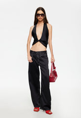 Serenity Satin Pant - Noir Lioness Fashion