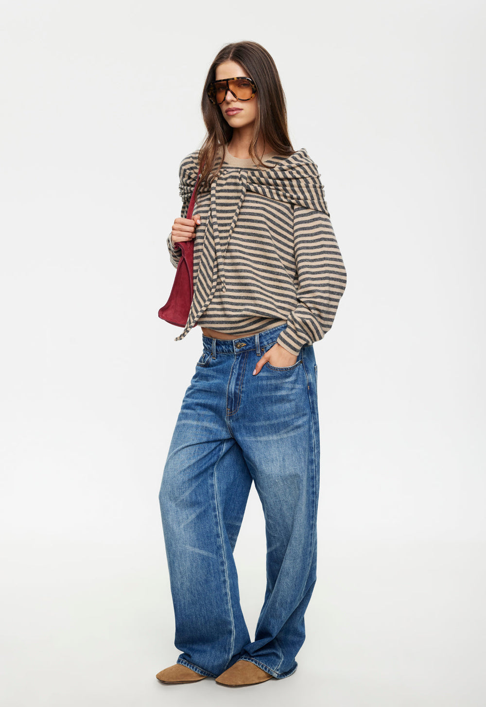OLSEN KNIT - SLATE STRIPE Lioness Fashion