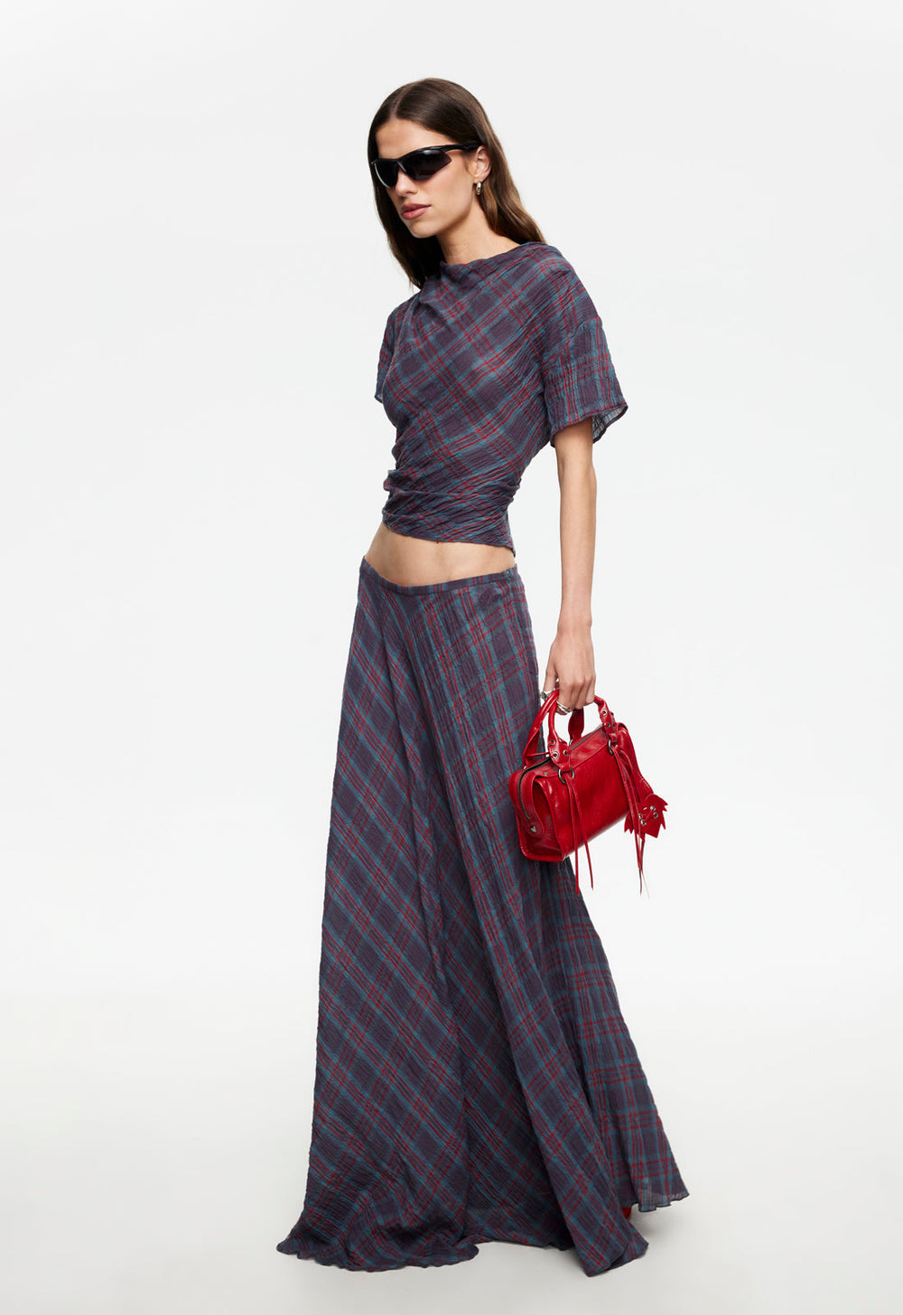 Halcyon Maxi Skirt - Jade Plaid Lioness Fashion