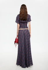 Halcyon Maxi Skirt - Jade Plaid Lioness Fashion