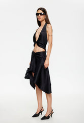 Gloss Midi Skirt - Noir Lioness Fashion