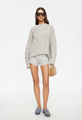 HOUSEWIFE KNIT SHORT - ASH CABLE Lioness Fashion