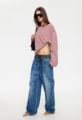 Bloom Long Sleeve - WIne Stripe Lioness Fashion