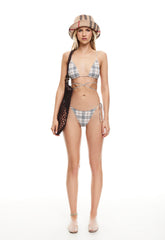 KAIA TOP - BEIGE PLAID Lioness Fashion