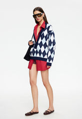 PRADO KNIT - BLUE ARGYLE Lioness Fashion