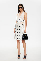 Solana Midi Dress - Cream Polka Lioness Fashion