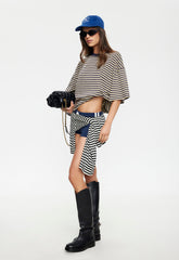 Bloom Short Sleeve - Beige Stripe Lioness Fashion