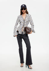 Odette Long Sleeve - Ash Plaid Lioness Fashion