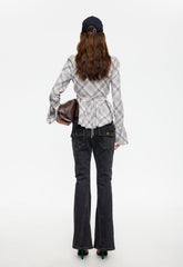 Odette Long Sleeve - Ash Plaid Lioness Fashion
