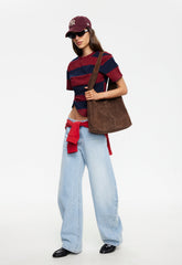 In Transits Tee - Burgundy Stripe Lioness Fashion