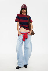 In Transits Tee - Burgundy Stripe Lioness Fashion