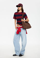 In Transits Tee - Burgundy Stripe Lioness Fashion