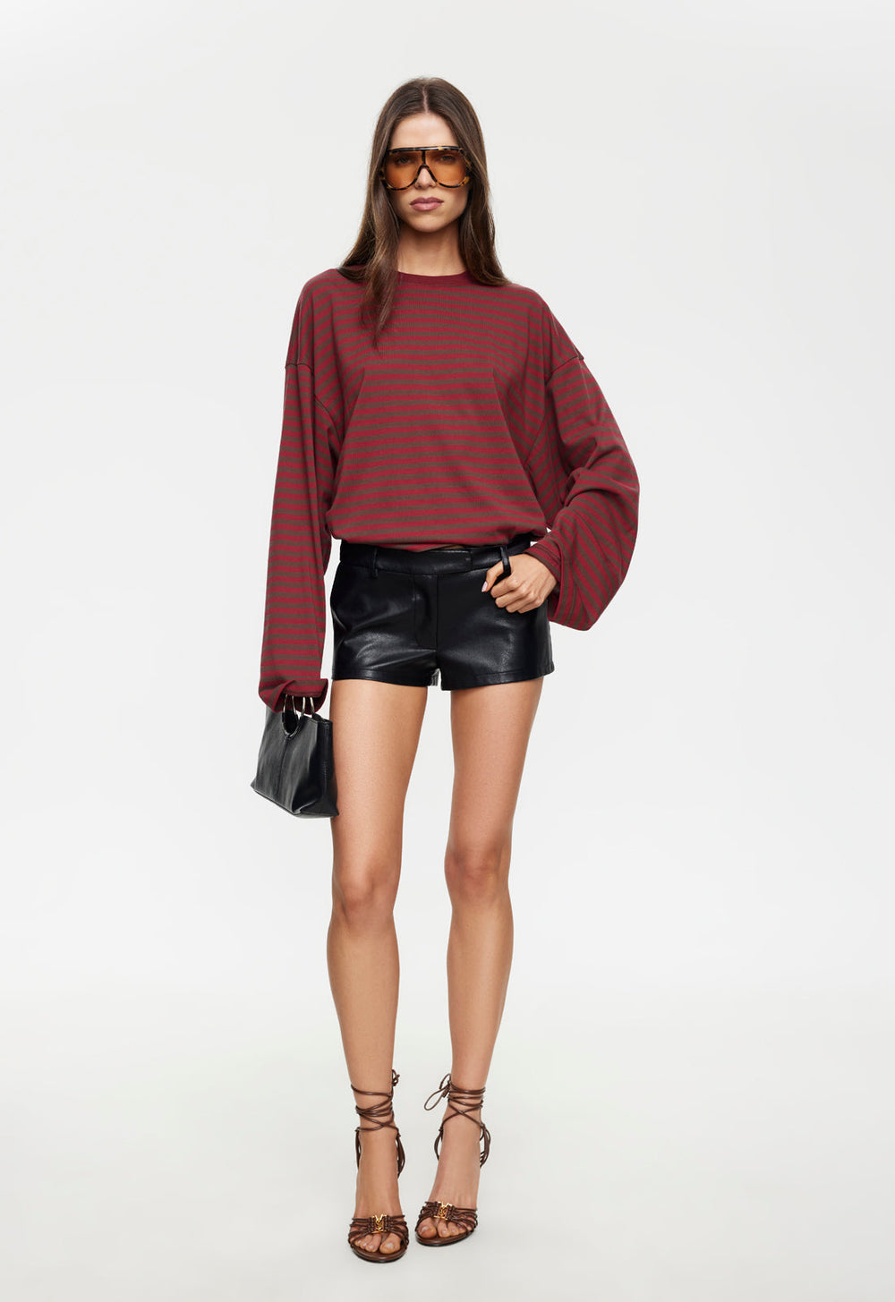 BLOOM LONG SLEEVE - CHOCOLATE WINE STRIPE Lioness Fashion