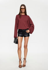 BLOOM LONG SLEEVE - CHOCOLATE WINE STRIPE Lioness Fashion