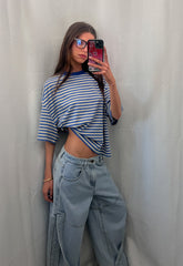 BLOOM SHORT SLEEVE - MICKEY BLUE STRIPE Lioness Fashion