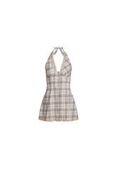 CHARMED MINI DRESS - BEIGE PLAID Lioness Fashion