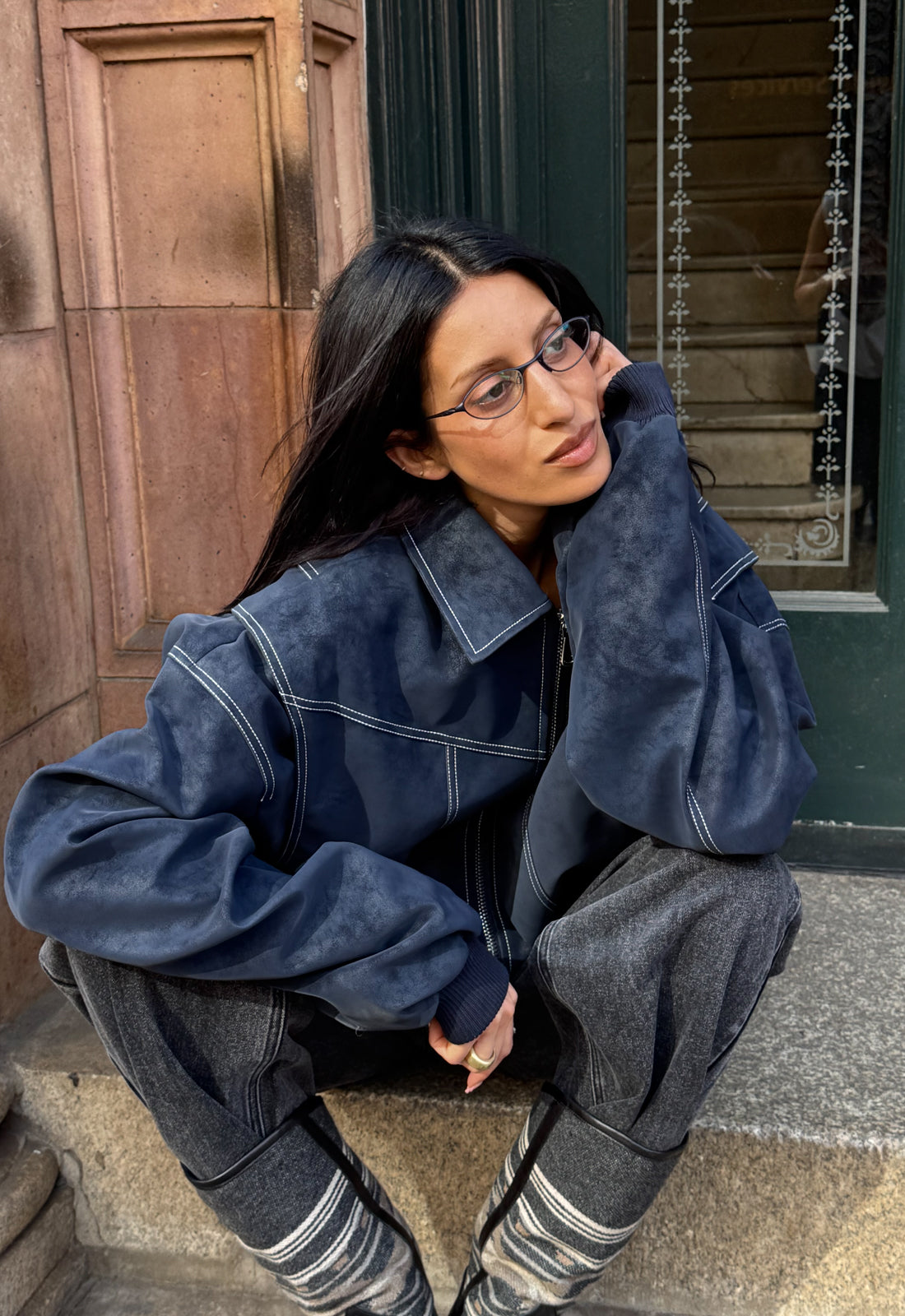 VISTA BOMBER - WASHED NAVY Lioness Fashion