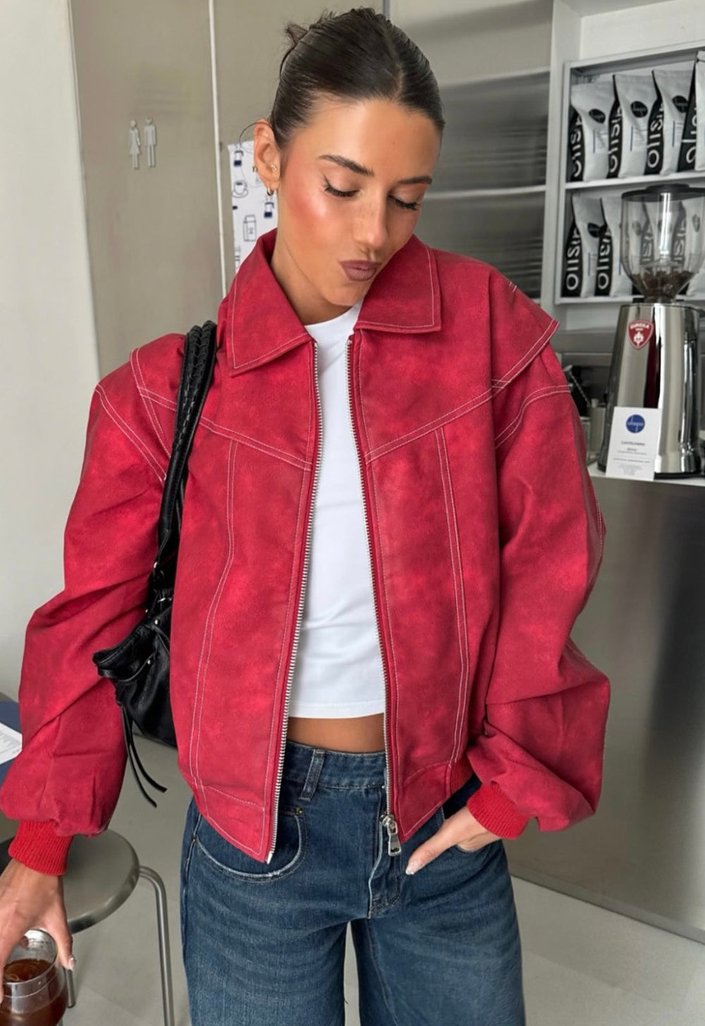 VISTA BOMBER - CRIMSON Lioness Fashion