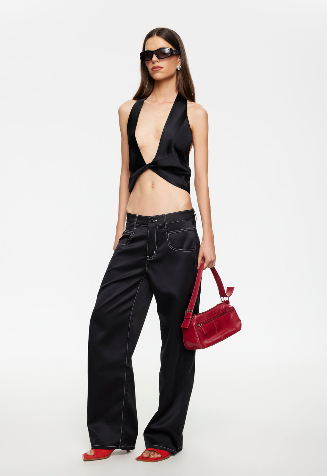 Serenity Satin Pant - Noir Lioness Fashion