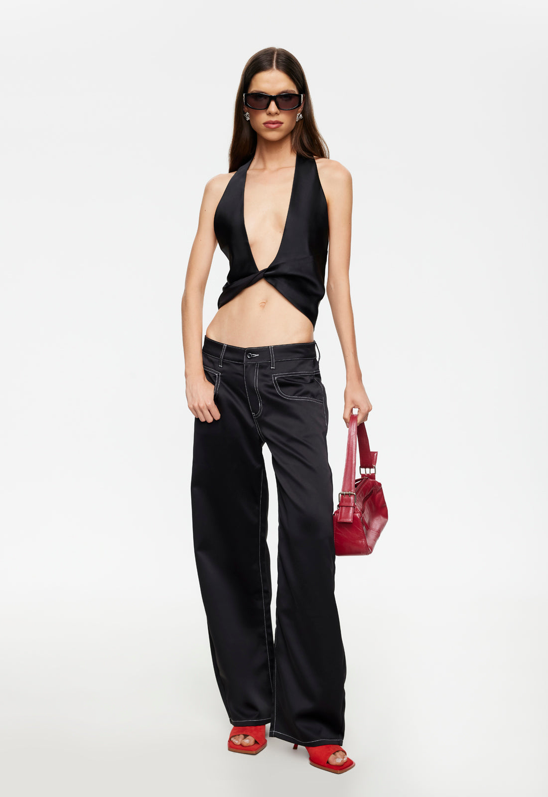 Serenity Satin Pant - Noir Lioness Fashion