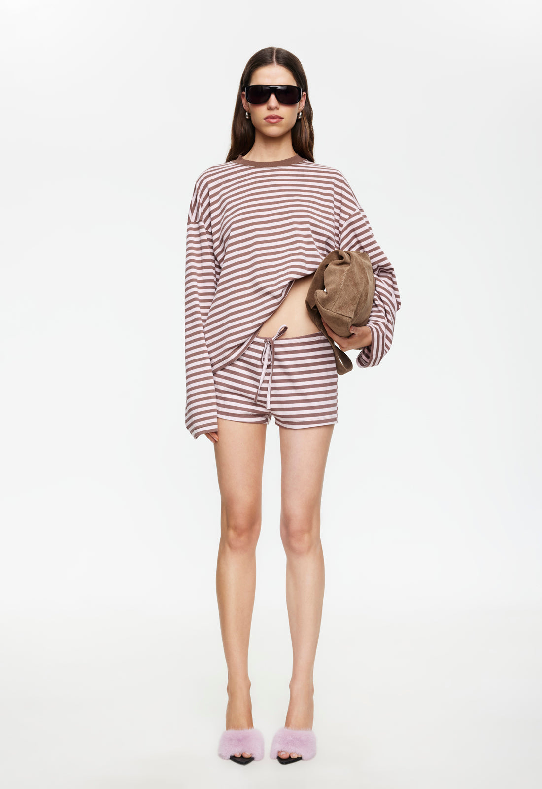 BLOOM LONG SLEEVE - CHOCOLATE BLUSH STRIPE Lioness Fashion