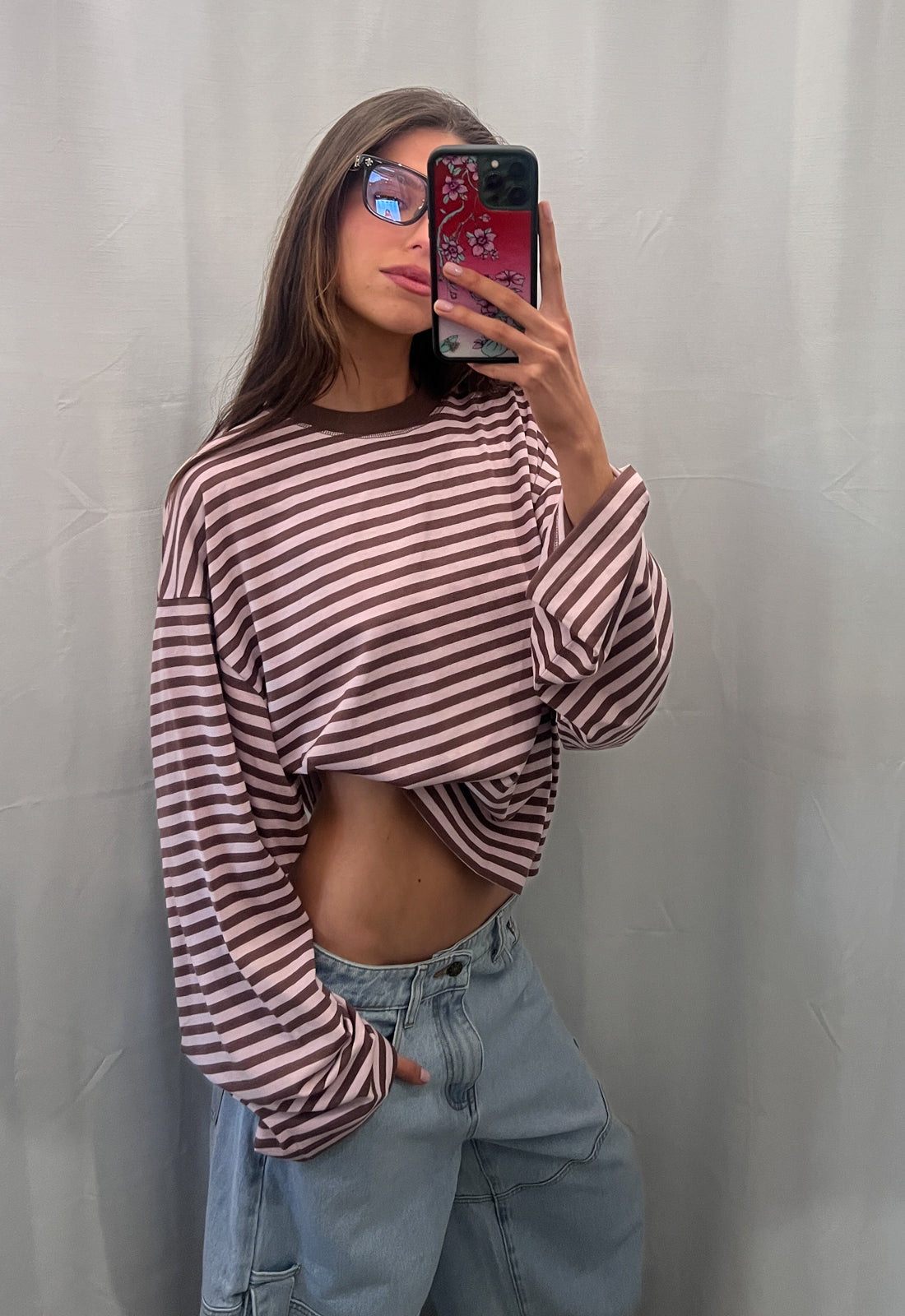 BLOOM LONG SLEEVE - CHOCOLATE BLUSH STRIPE Lioness Fashion