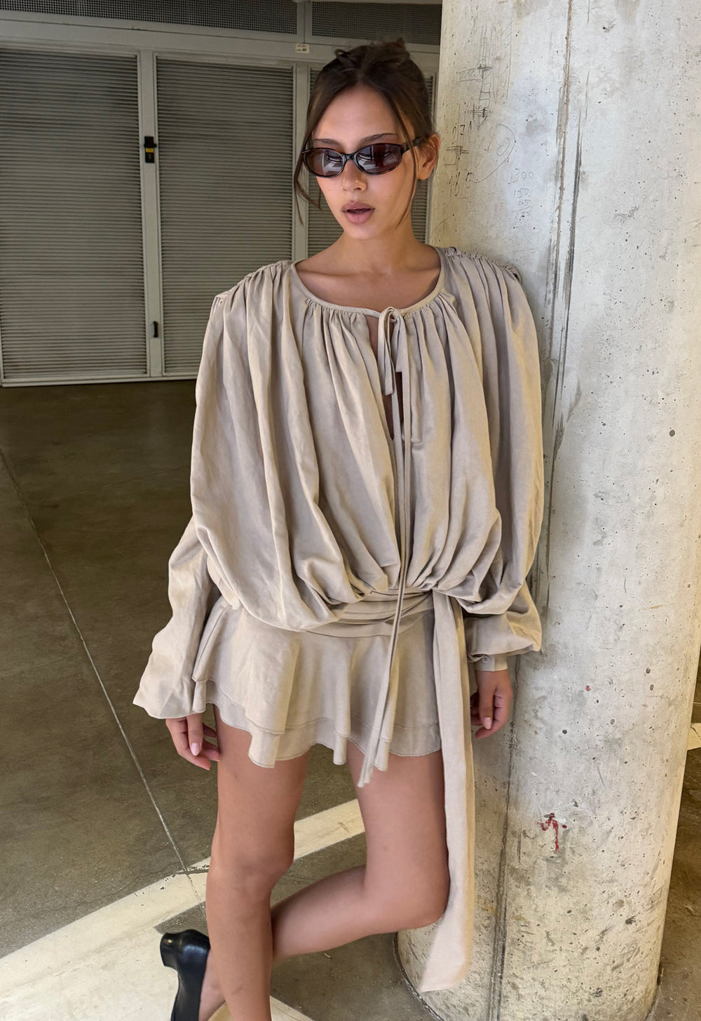 Elements Mini Dress - Beige Lioness Fashion