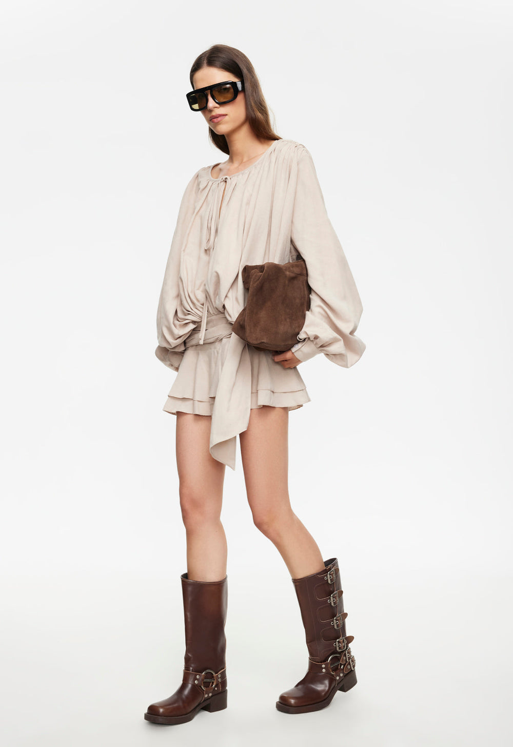 Elements Mini Dress - Beige Lioness Fashion
