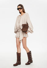 Elements Mini Dress - Beige Lioness Fashion
