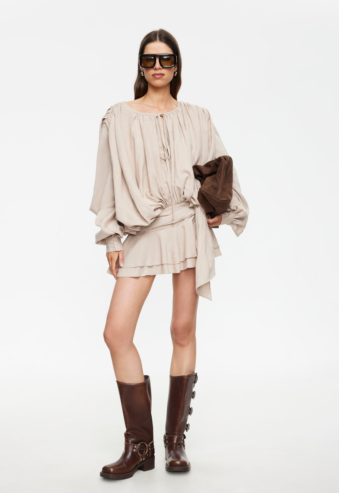 Elements Mini Dress - Beige Lioness Fashion