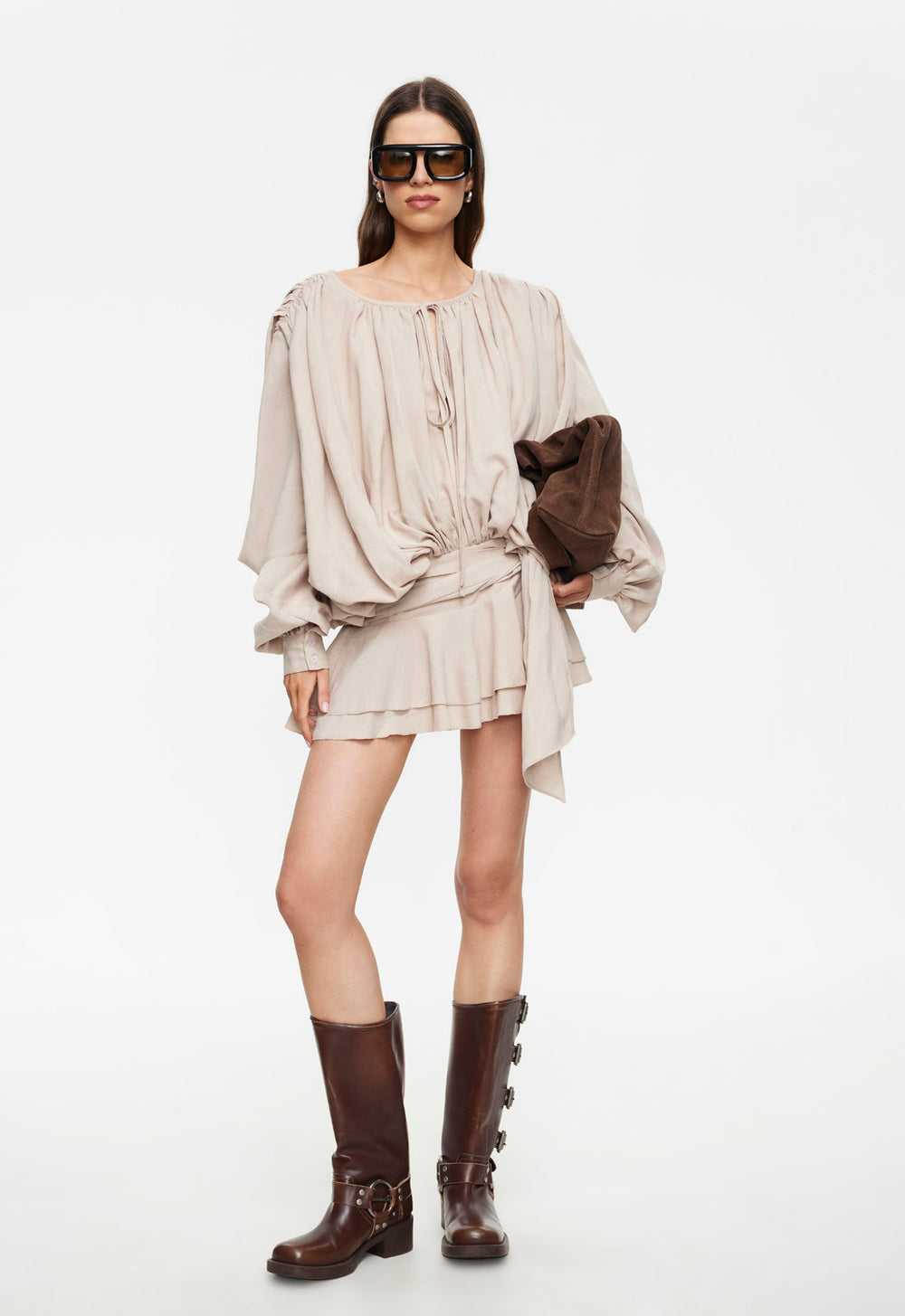 Elements Mini Dress - Beige Lioness Fashion