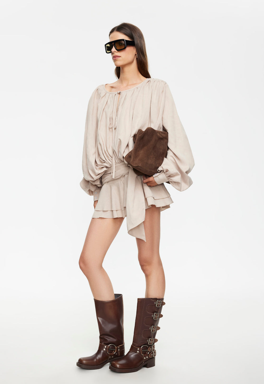 Elements Mini Dress - Beige Lioness Fashion