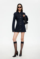 Rider Denim Mini Dress - Dark Denim Lioness Fashion