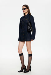 Rider Denim Mini Dress - Dark Denim Lioness Fashion