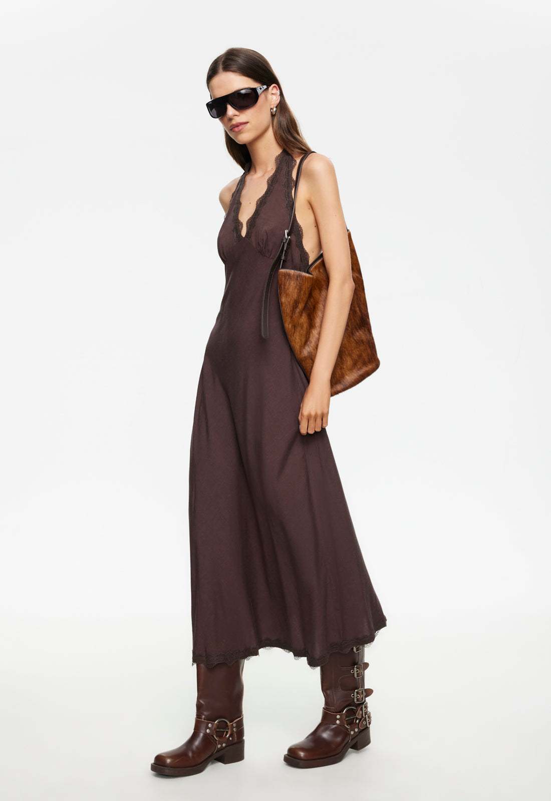 Stars Align Midi Dress - Brown Lioness Fashion