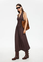 Stars Align Midi Dress - Brown Lioness Fashion