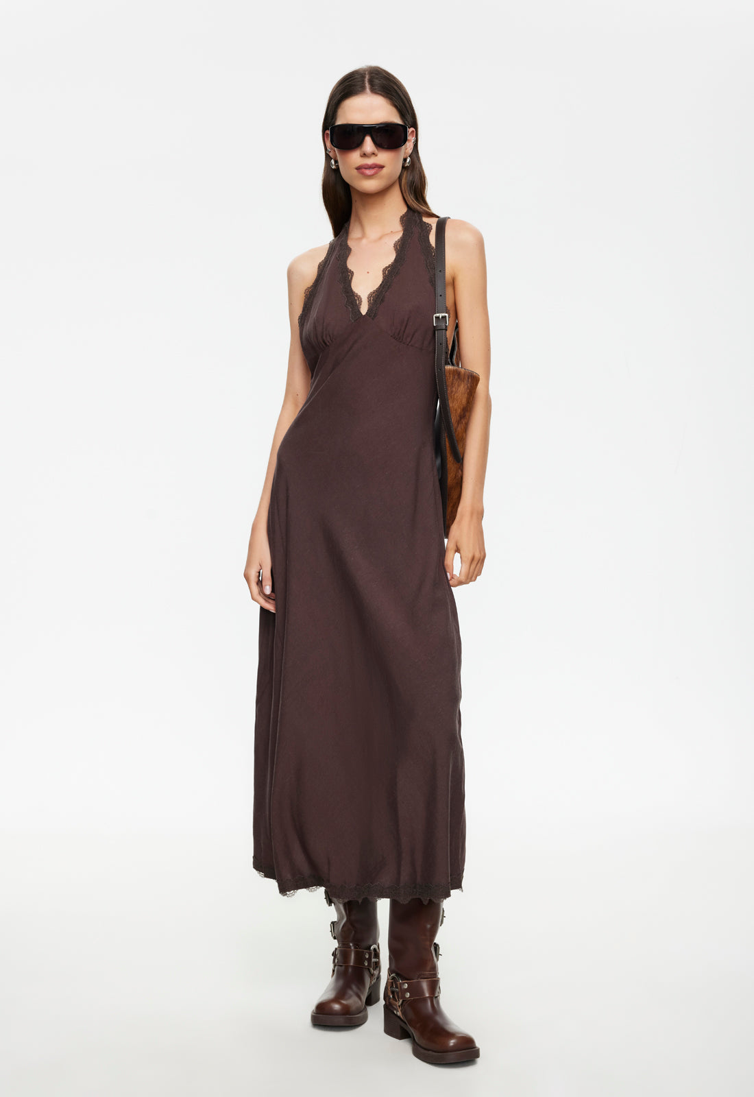 Stars Align Midi Dress - Brown Lioness Fashion