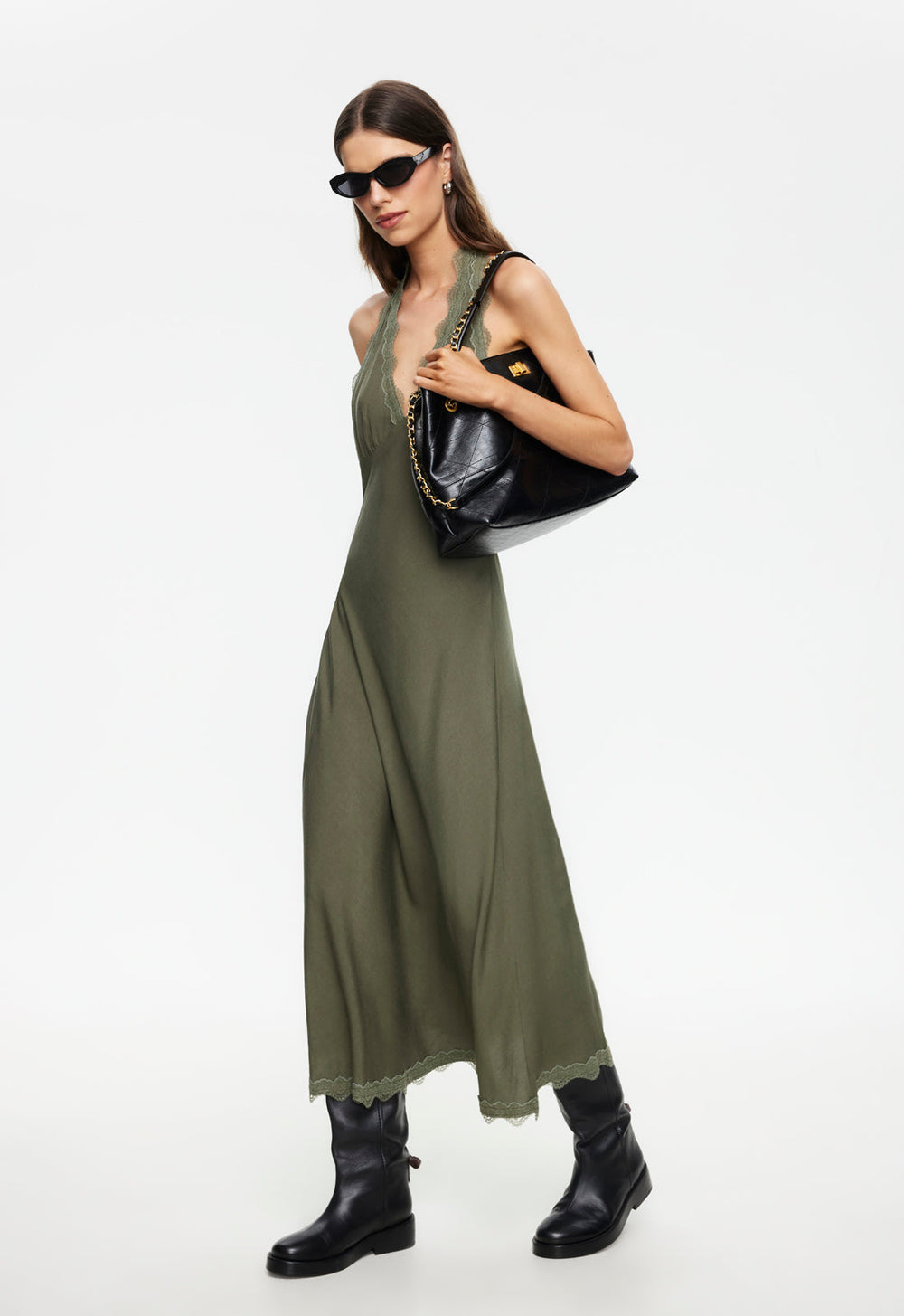 Stars Align Midi Dress - Khaki Lioness Fashion