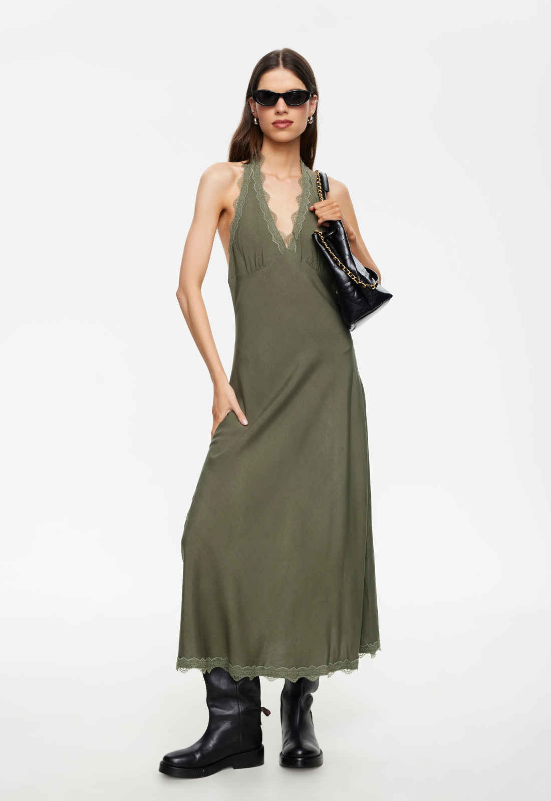 Stars Align Midi Dress - Khaki Lioness Fashion