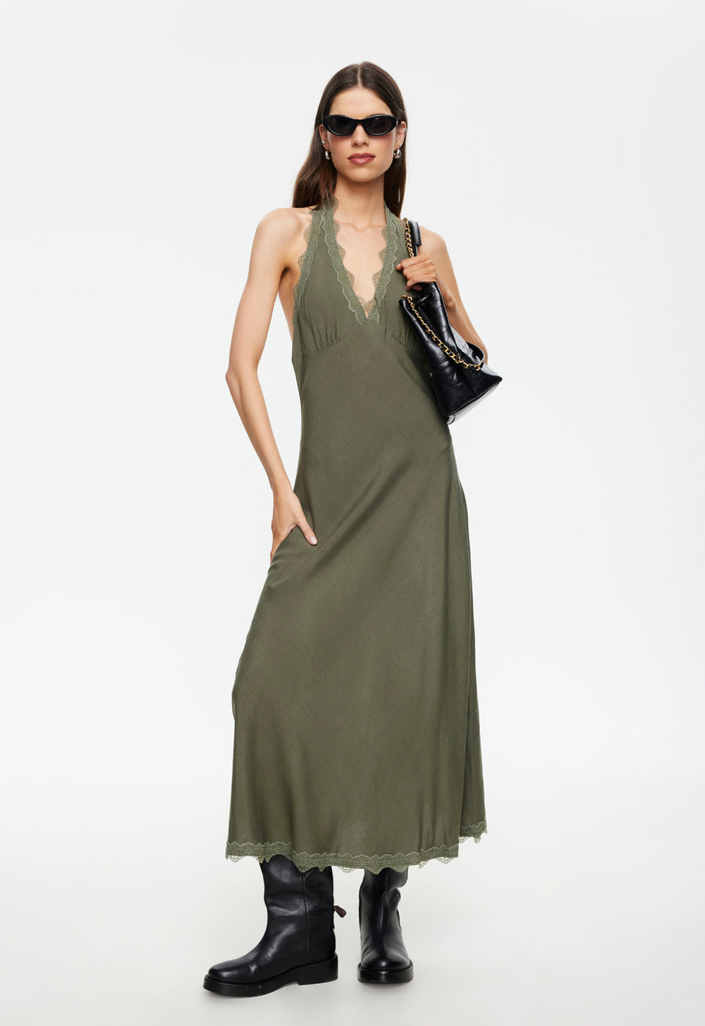 Stars Align Midi Dress - Khaki Lioness Fashion