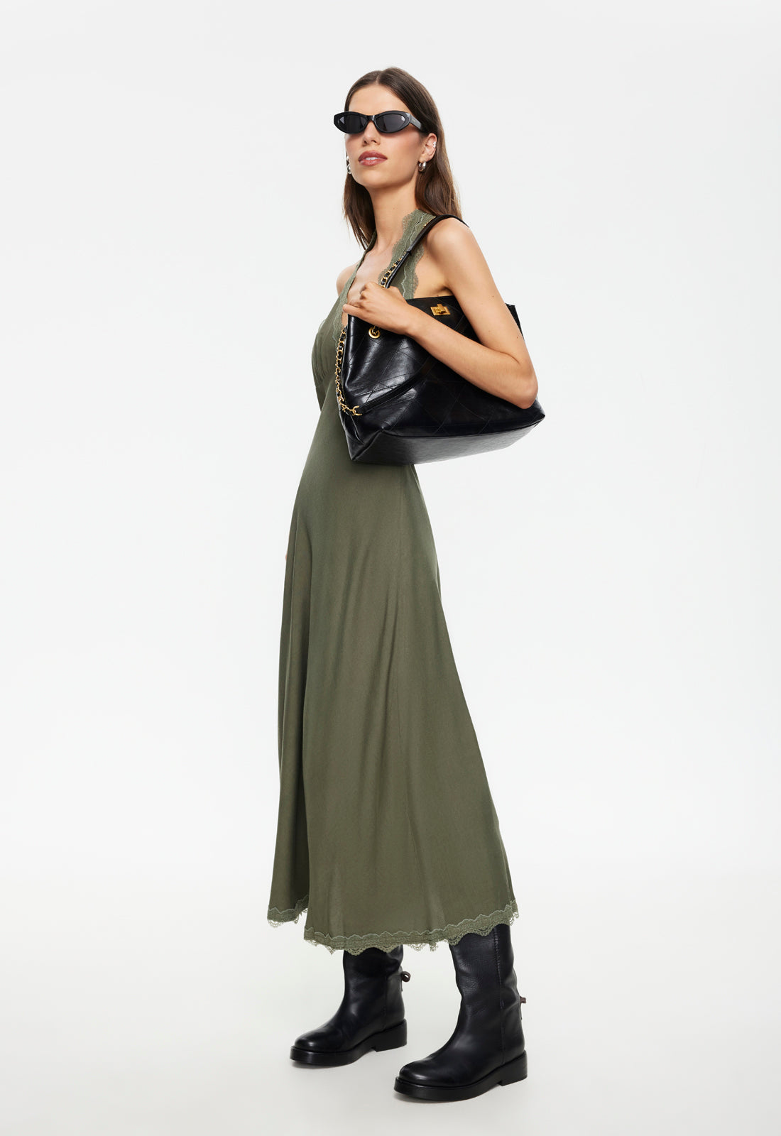 Stars Align Midi Dress - Khaki Lioness Fashion