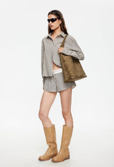 Nirvana Short - Vintage Beige Plaid Lioness Fashion