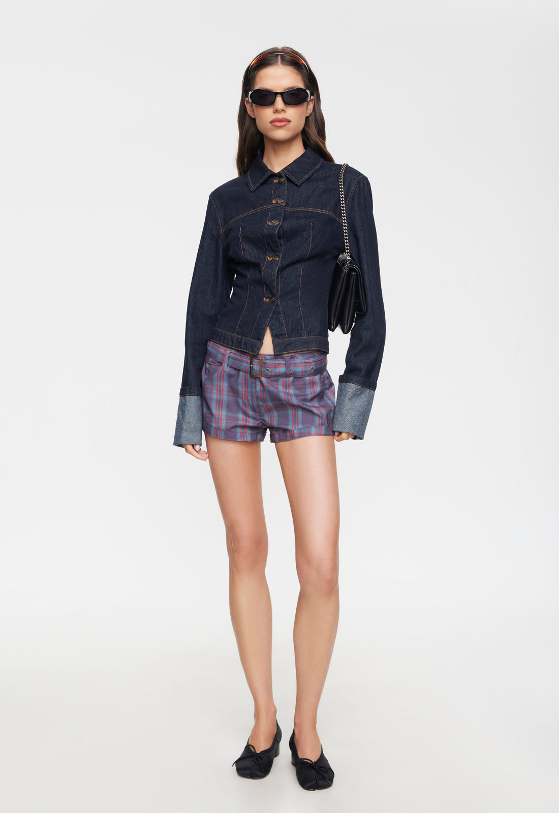Afterglow Mini Short - Jade Plaid Lioness Fashion