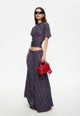 Halcyon Maxi Skirt - Jade Plaid Lioness Fashion