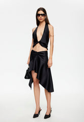 Gloss Midi Skirt - Noir Lioness Fashion