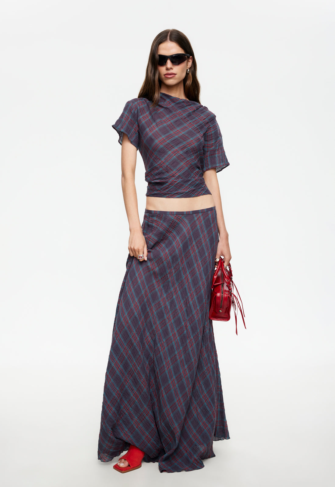 Halcyon Top - Jade Plaid Lioness Fashion