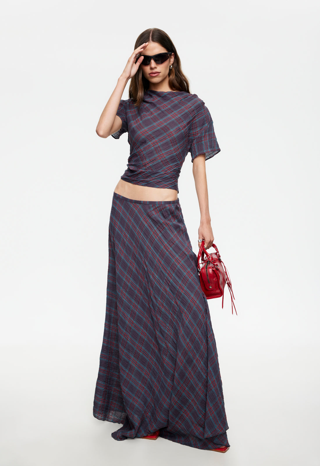 Halcyon Top - Jade Plaid Lioness Fashion