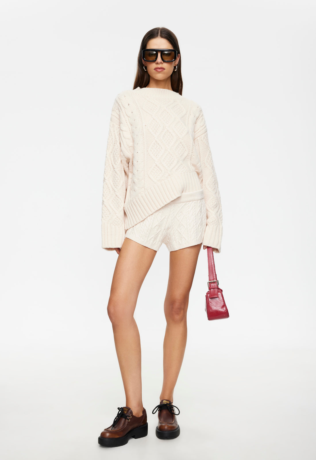 HOUSEWIFE KNIT SHORT - CREAM CABLE Lioness Fashion