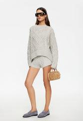 HOUSEWIFE KNIT SHORT - ASH CABLE Lioness Fashion