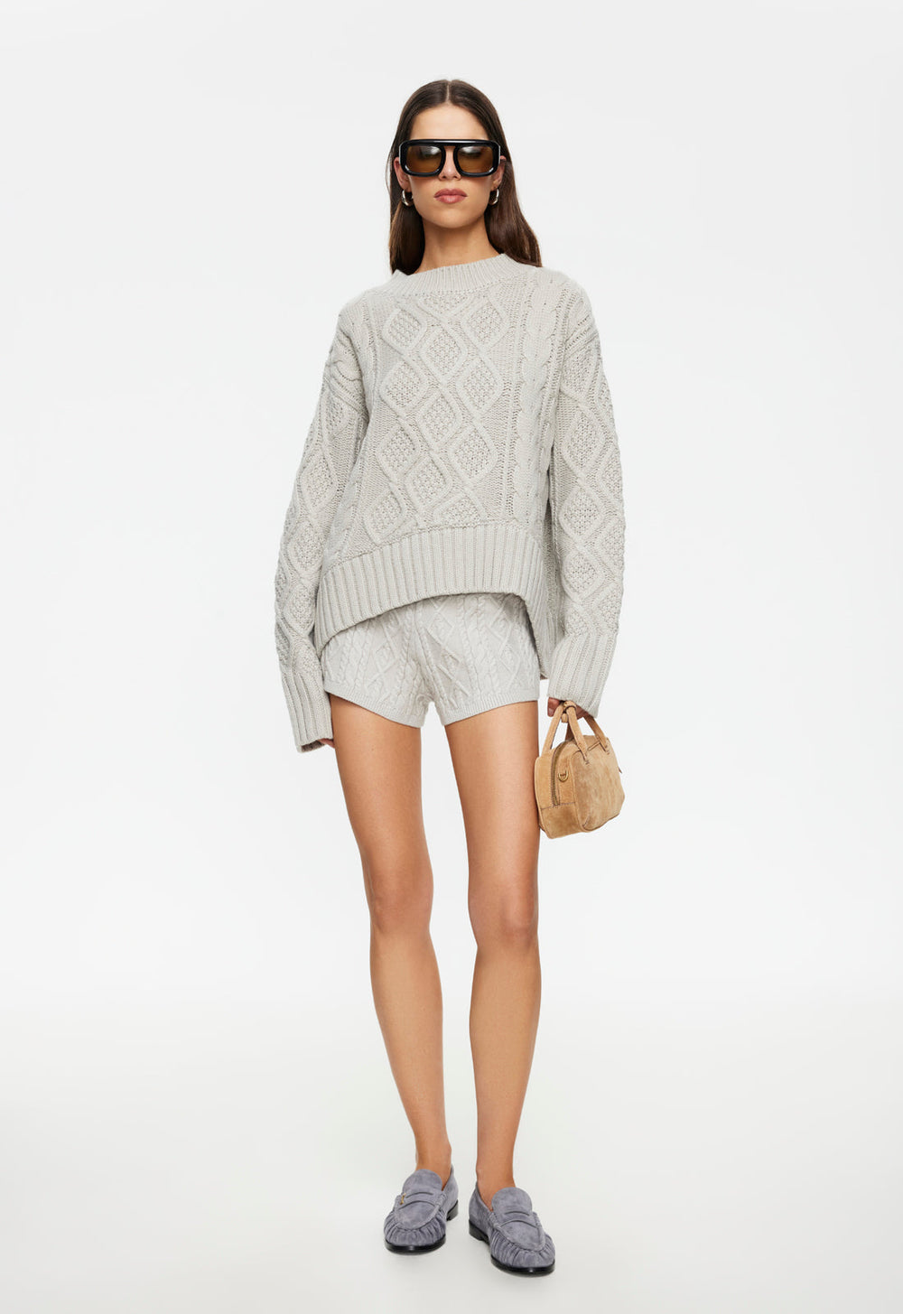 HOUSEWIFE KNIT SHORT - ASH CABLE Lioness Fashion